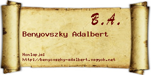 Benyovszky Adalbert névjegykártya